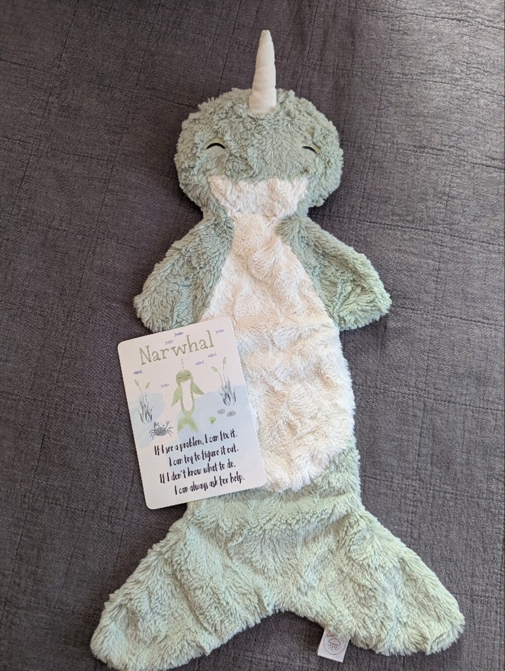 XL Narwhal Plush Slumberkins - Soft Mint and Cream